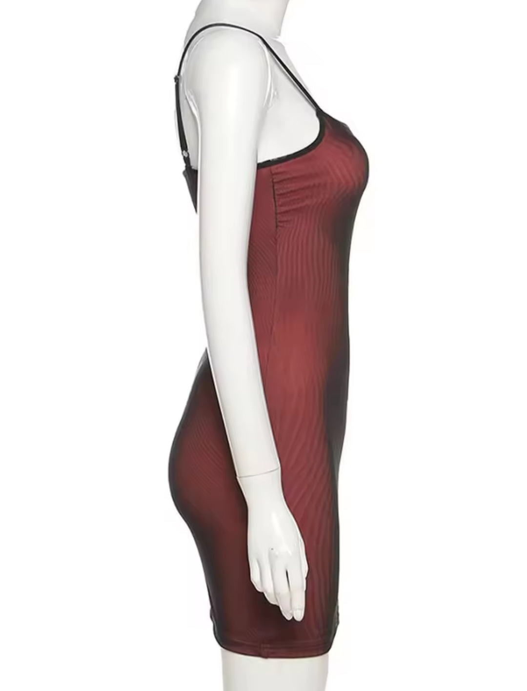 NOIRÉ LABEL – Scarlet Edge Mini Elbise-bordo